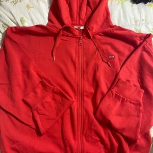 Red Levi’s Crop top Zip-Up Hoodie/Sweater